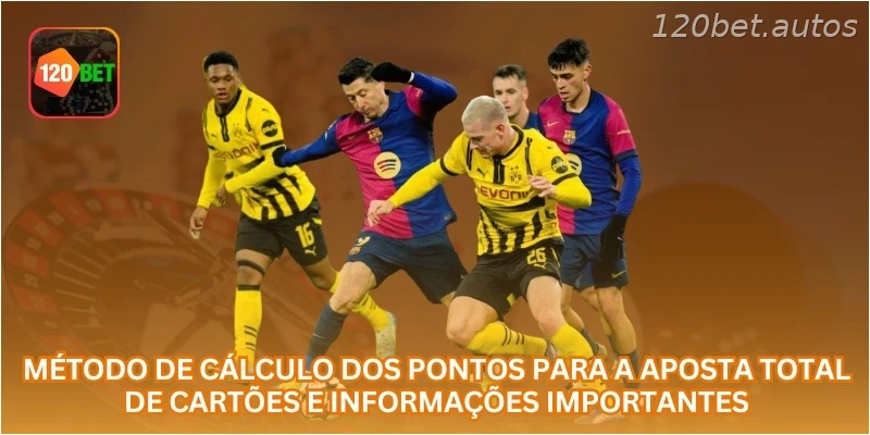Método de cálculo dos pontos para a aposta total de cartões e informações importantes.