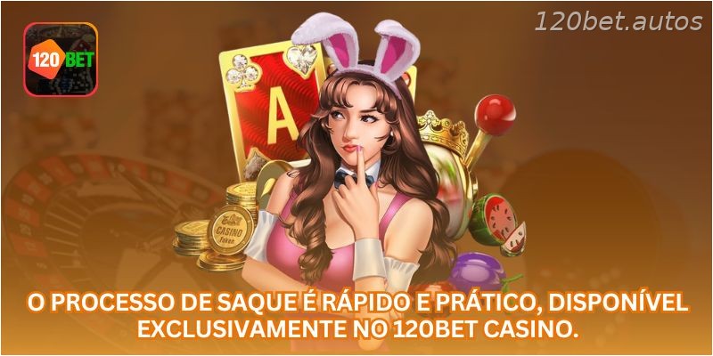 O processo de saque é rápido e prático, disponível exclusivamente no 120BET CASINO.